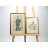 A 19th century print 'Admiral Sir John Thomas Duckworth' together with a spy print 'Jacky'.