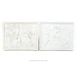 Two early 20th century, Danish, porcelain plaques by Bing and Grondhal,