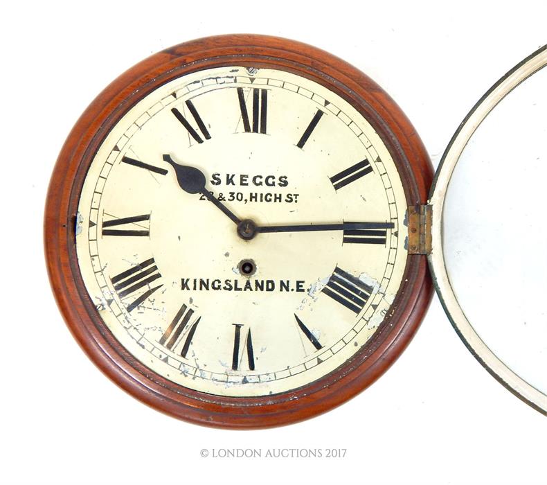 A Victorian mahogany circular wall clock from Hackney, with Roman numerals - Image 2 of 2