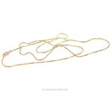 A 9ct gold fine chain, 1.3g