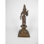 A late 19th century, cast Indian Bronze Sculpture of Sri Devi or Lakshmi or Parvati; 31.5cm high.