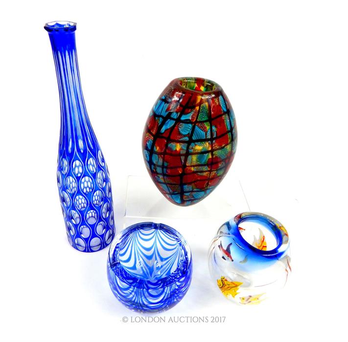 Four items of vintage, hand-blown, glass ware (including Murano and Bohemian glass) - Image 2 of 2