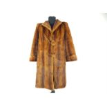 A vintage ladies Shanghai brown fur coat