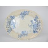 A 19th century blue and white 'Dresden' pattern oval meat platter