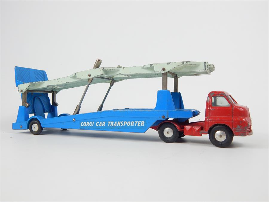 A Corgi Major Toys Car Carrimore Transporter with original box (damaged).