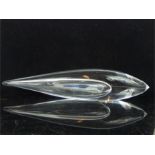 A Kosta Boda- style dart shaped, clear glass art piece