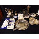 A large collection of silver plated items