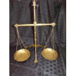 A pair of brass, Victorian, banker's scales