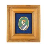 19th century oval portrait miniature on ivory, portrait of a Mogul Indian