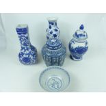 A collection of Chinese blue and white porcelain items