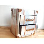 An Andrew Martin style aluminium aviator style chest of two drawers