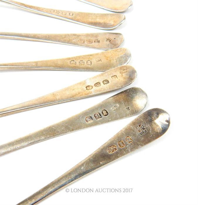 Eight Georgian silver teaspoons. - Image 2 of 2