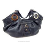 A large, Jimmy Choo, black leather, ladies handbag