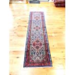 A fine northwest Persian Malayer runner; 290cm x 77cm.