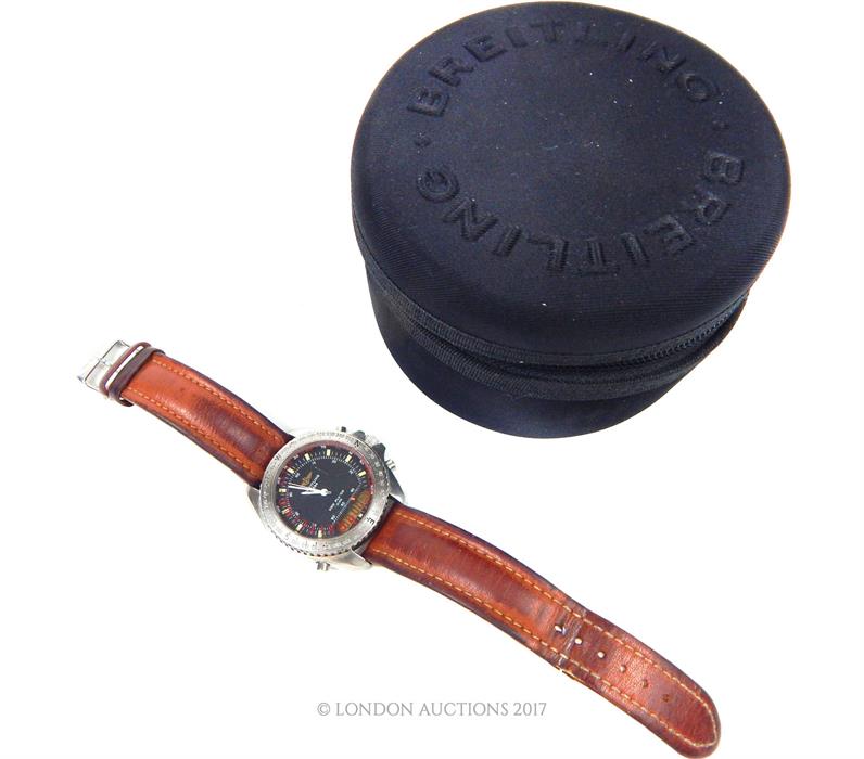 A Brietling gentleman's wristwatch Pluton 3100; numbered "A51037 40785" with a Breitling fitted - Image 2 of 3