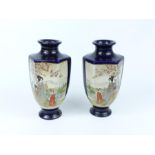 Two early 20th century, Japanese, hand-painted vases