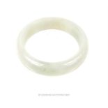 A Chinese white jade bangle;7.5 cm diameter