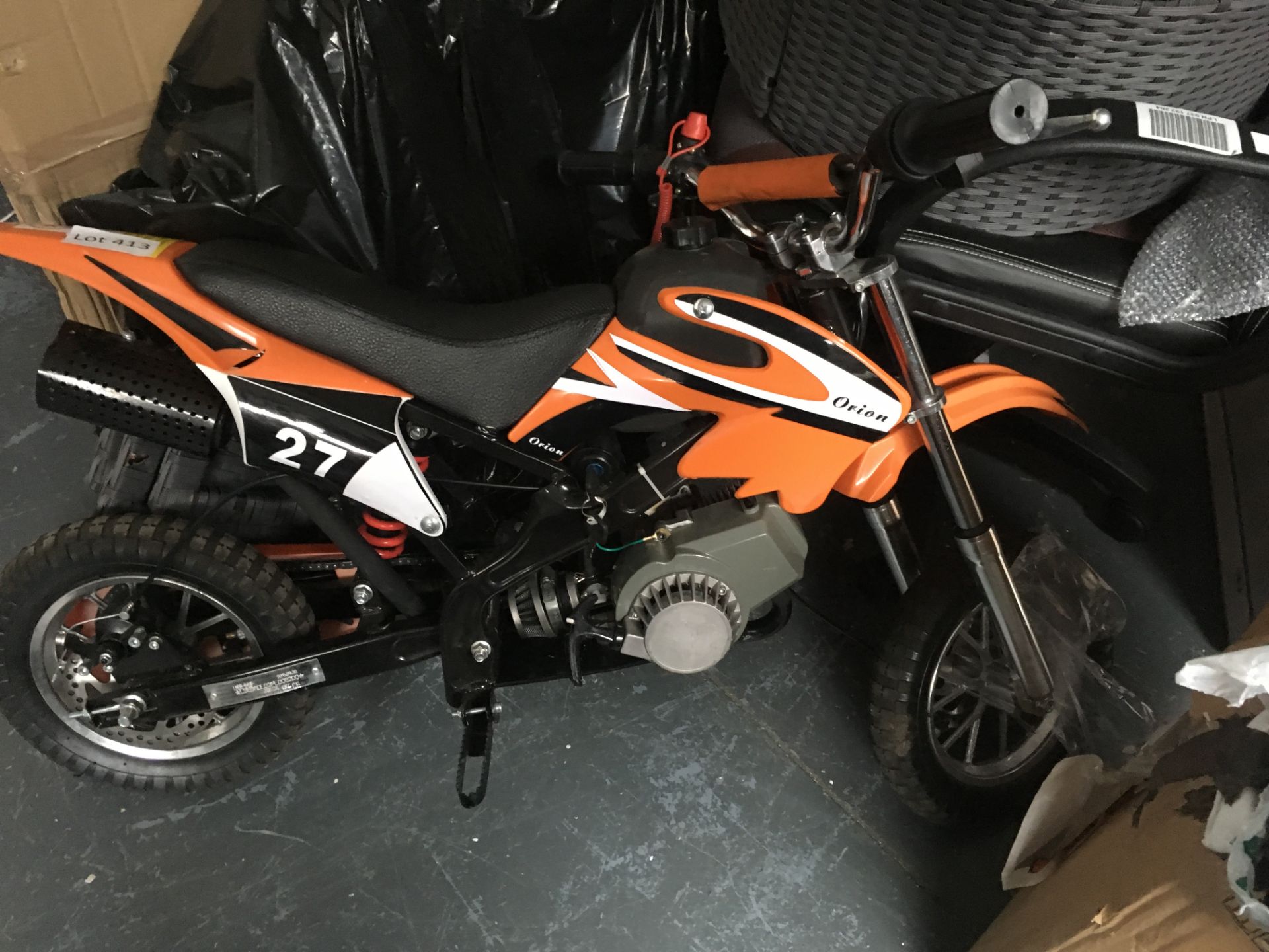 Orion kids mini scrambler motorbike. Untested customer return.