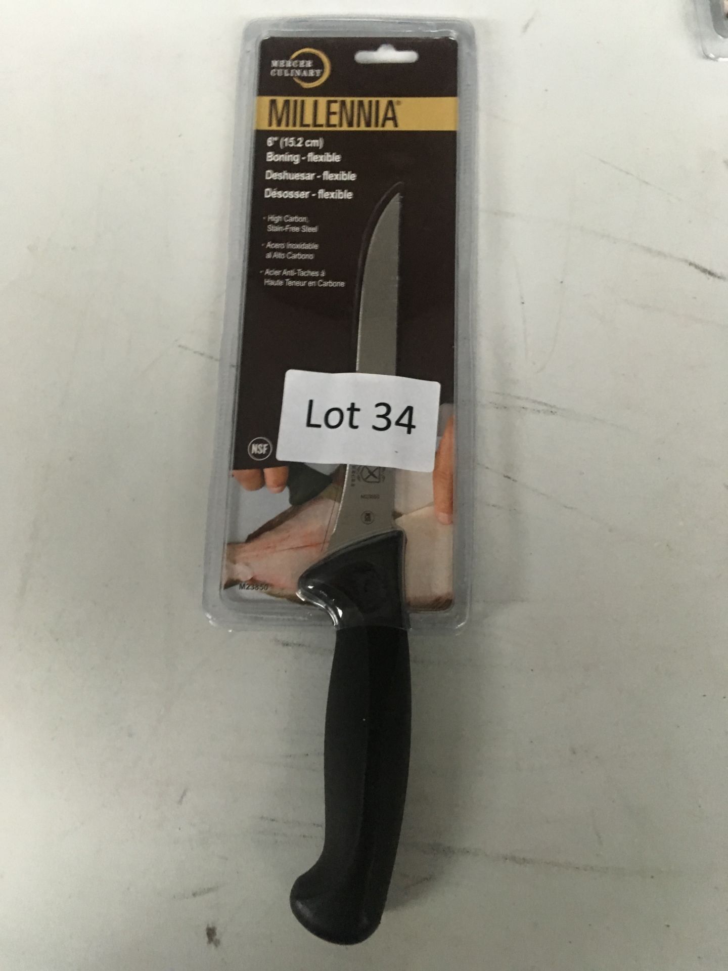 Mercer Culinary high carbon stain-free steel boning knife. New.