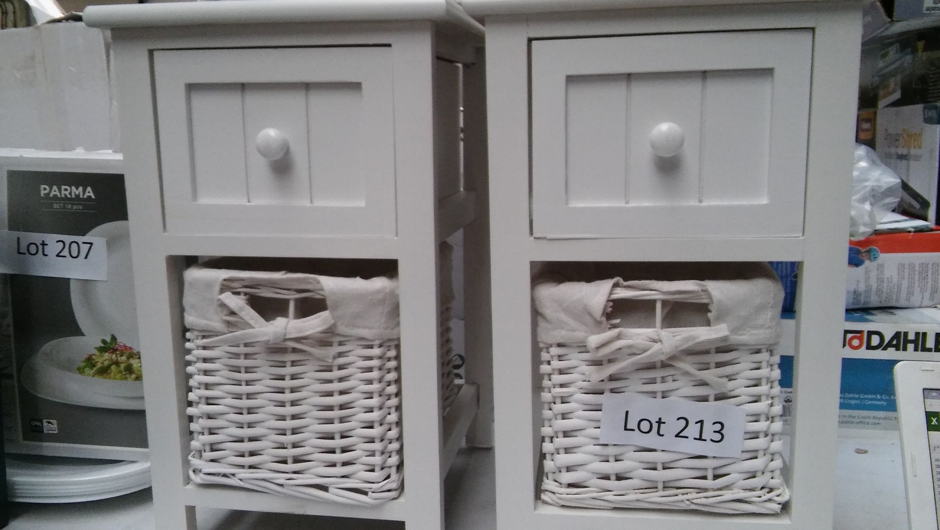 2 small bathroom/bedroom cabinets. Approx 28cm 30cm 46cm high. New.