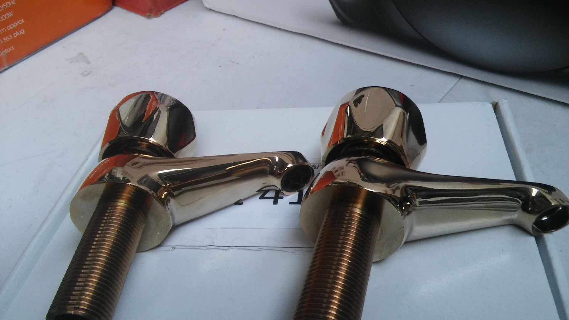 "Methven" gold colour bathroom sink taps. Working customer return.