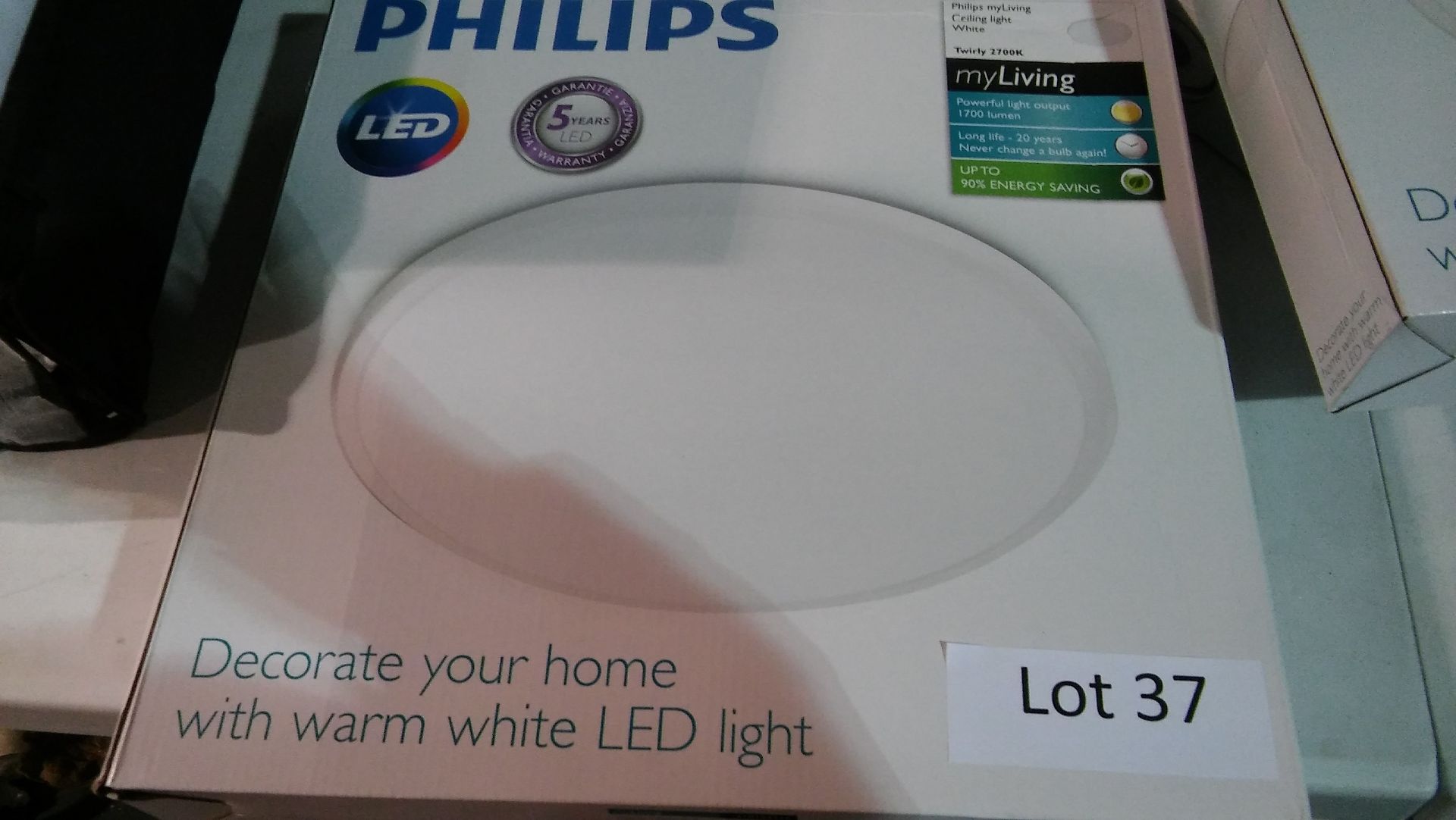 "Philips My Living " LED ceiling light white. Powerful light output 1700 lumen. New.