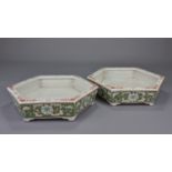 A pair of 19th Century Chinese famille rose basins