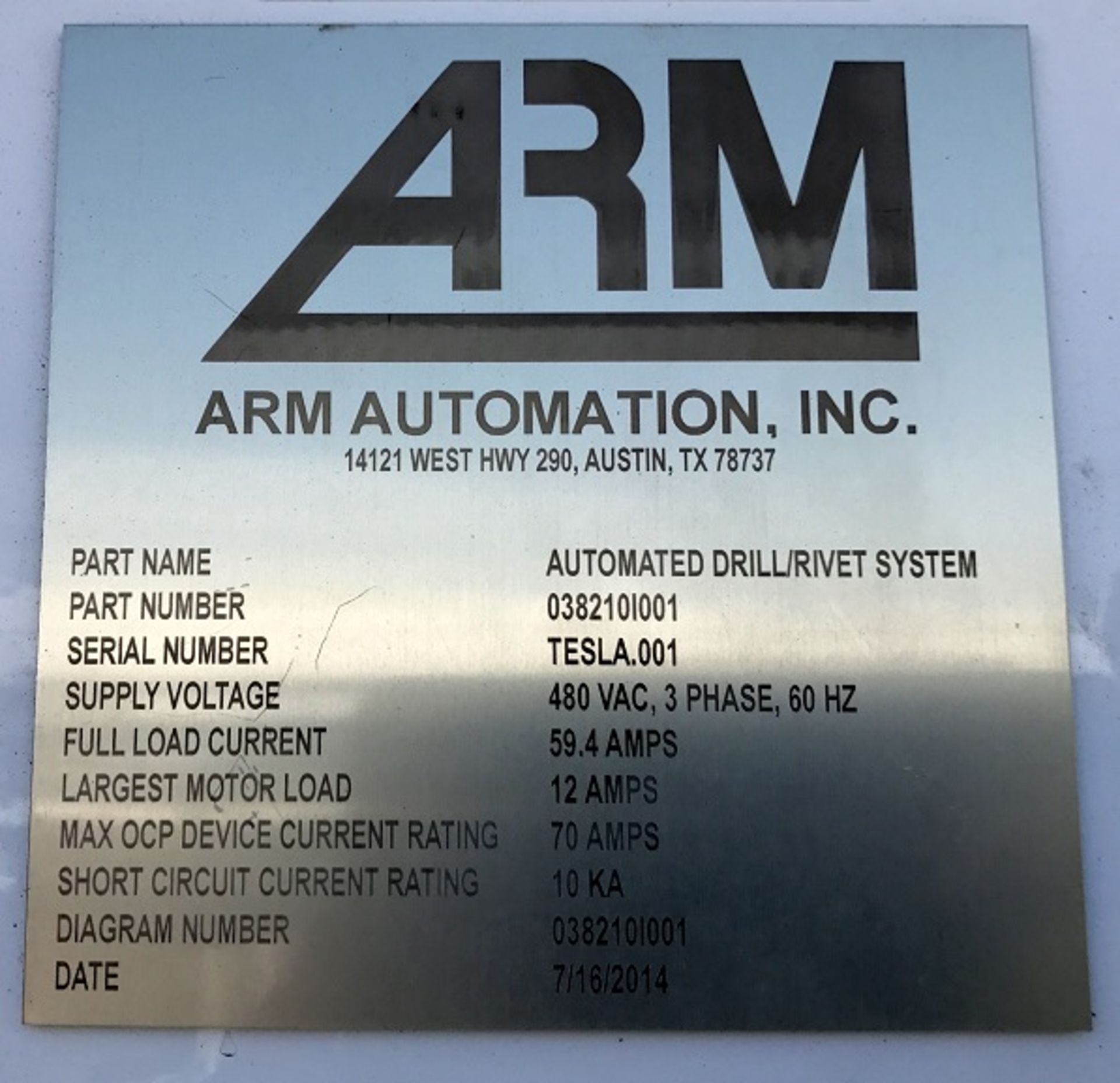 ARM AUTOMATION AUTOMATIC DRILL/RIVET SYSTEM - Image 16 of 16