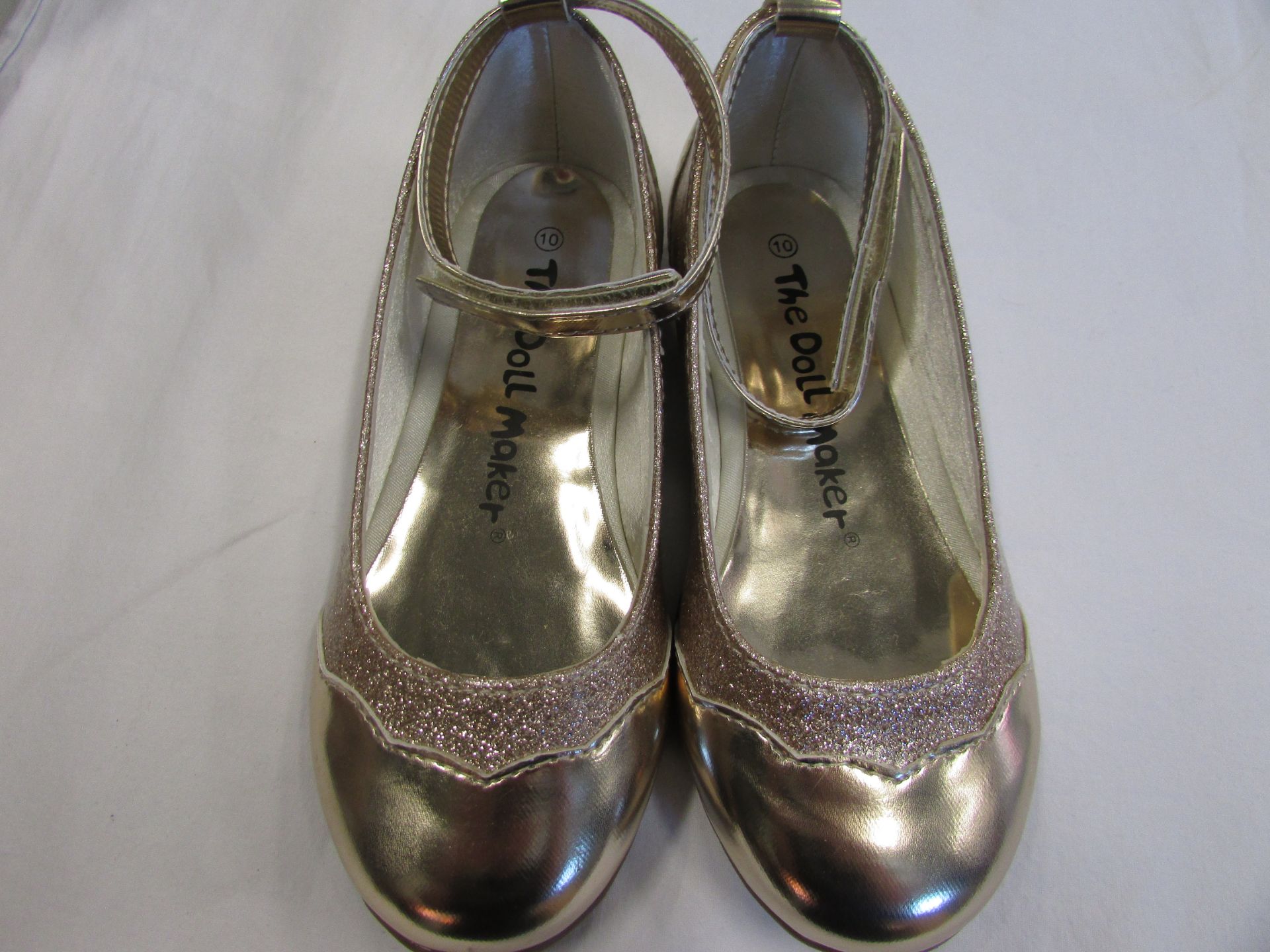 The Doll Maker Flats With Strap In Gold/Glitter (Usa Size: 10) (Unboxed)