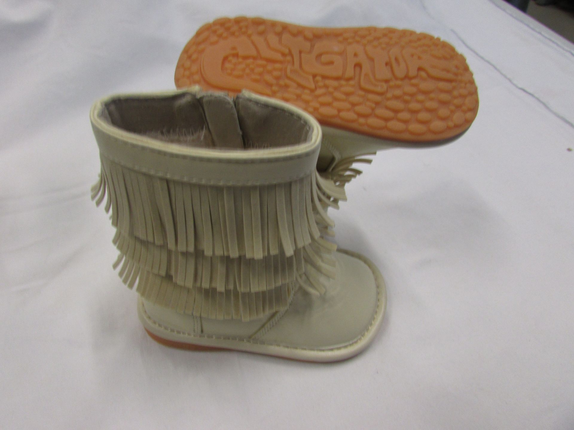 Chatties Toddler Girls Fringed Boots In Cream (Usa Size: 3) (Unboxed)