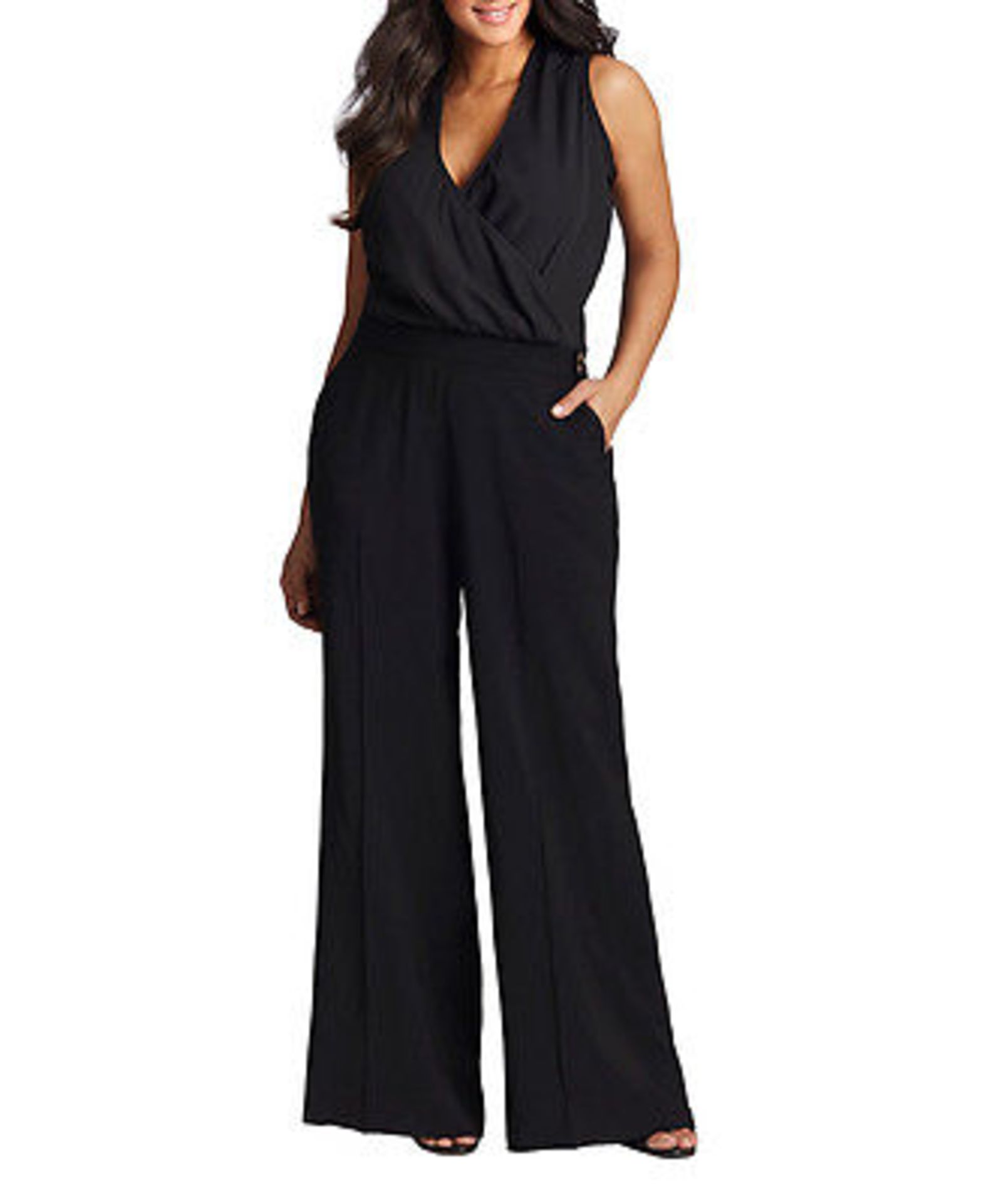 Brand New Black Pocket Surplice Jumpsuit US 18 (Ref: 41422840 CD2)