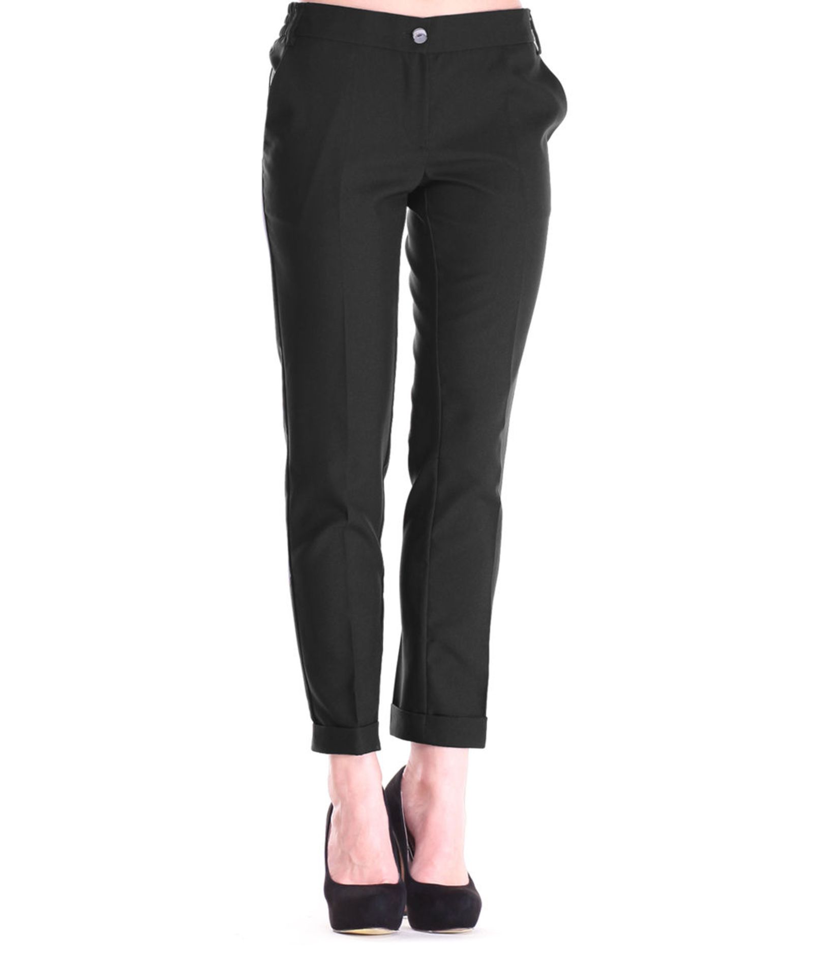 Brand New Laura Bettini Black Cuffed Trousers (UK 24-26) (Ref: 42481203 Bag 17 B)