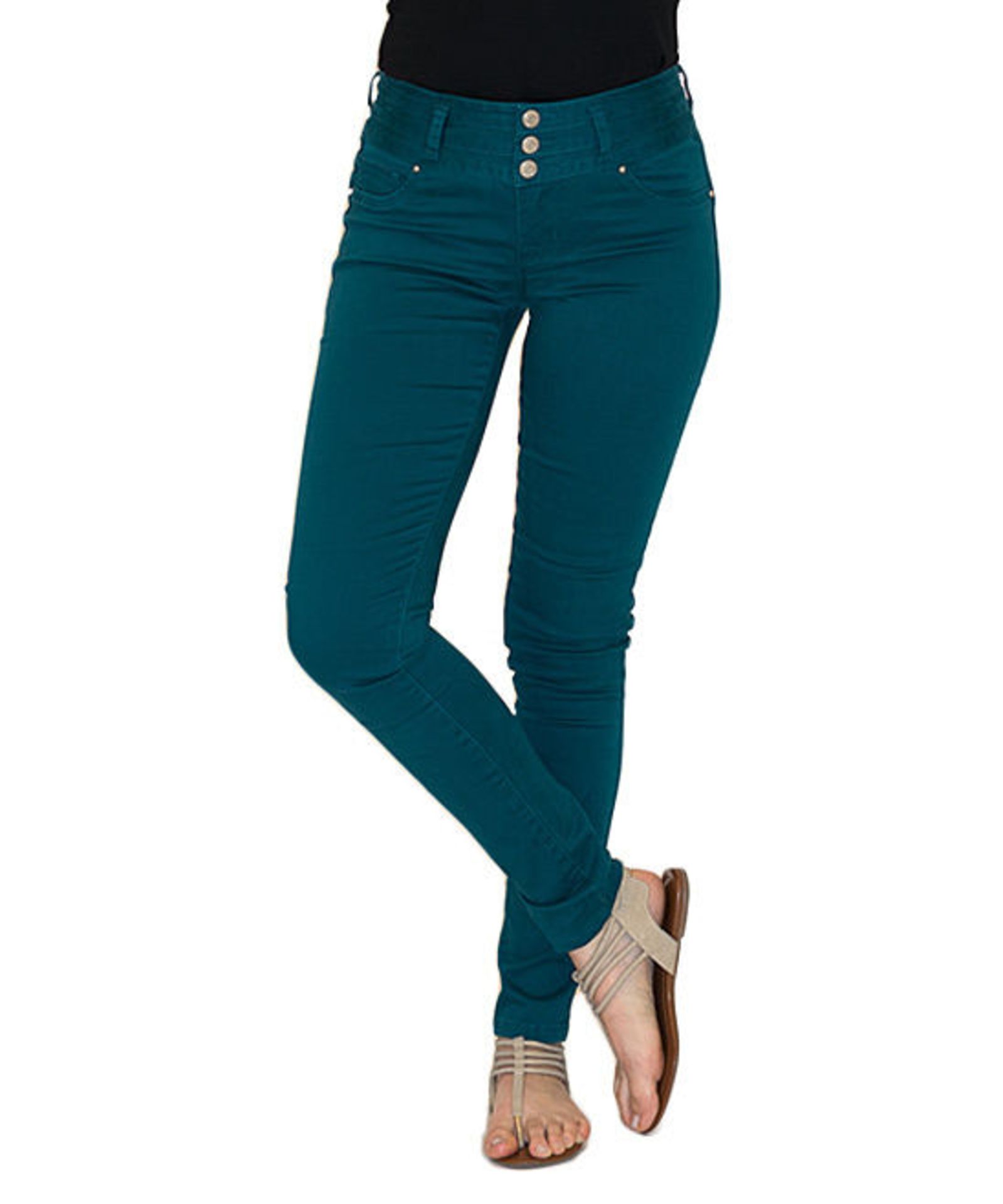 Brand New Amethyst Jeans Teal Bodycon Triple-Button Jeggings (UK 20) (Ref: 37705195 Bag 17 B)