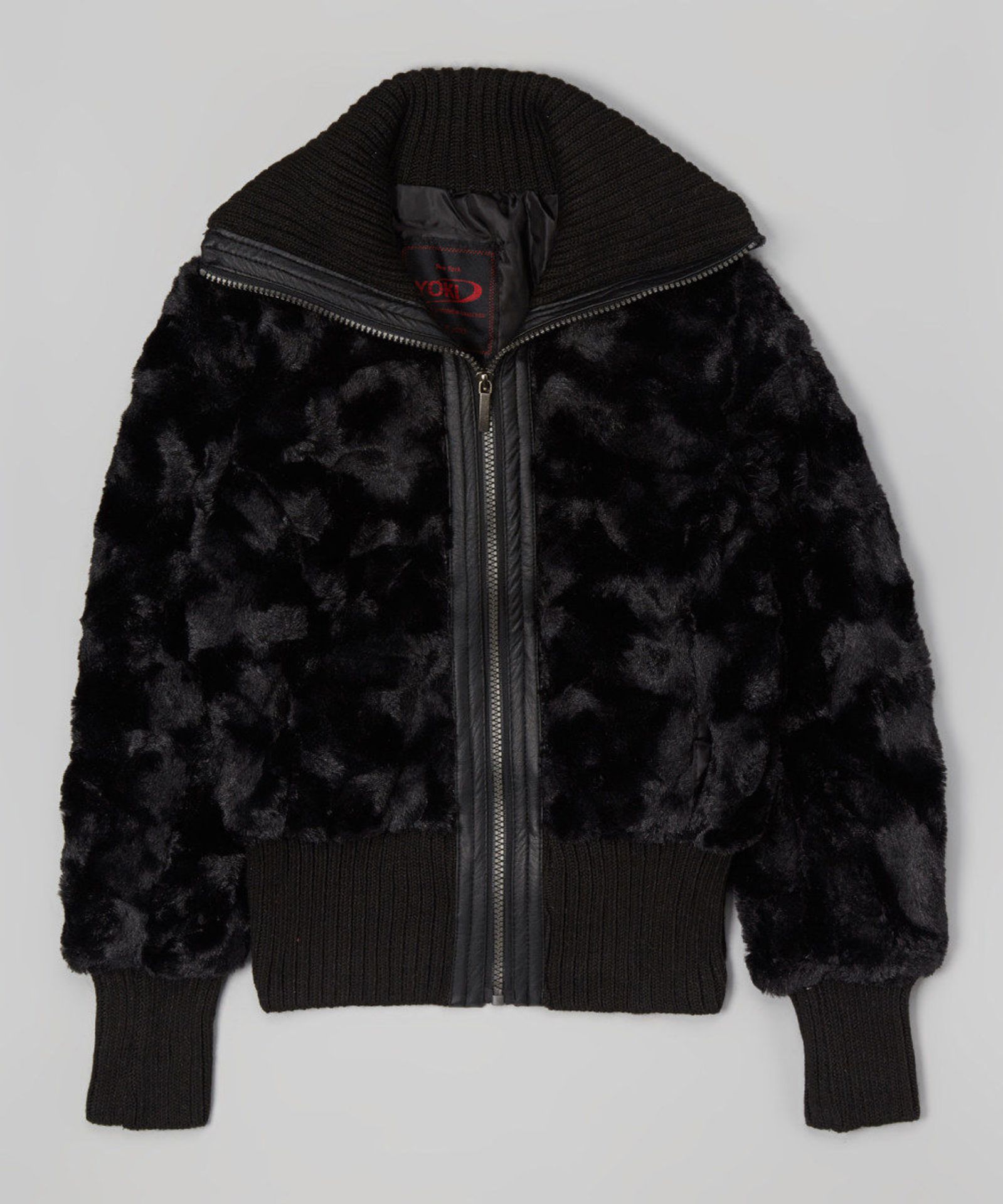 Brand New Black Faux Fur Bomber Jacket US Girls 7YR (Ref: 31042124 C Shelf)