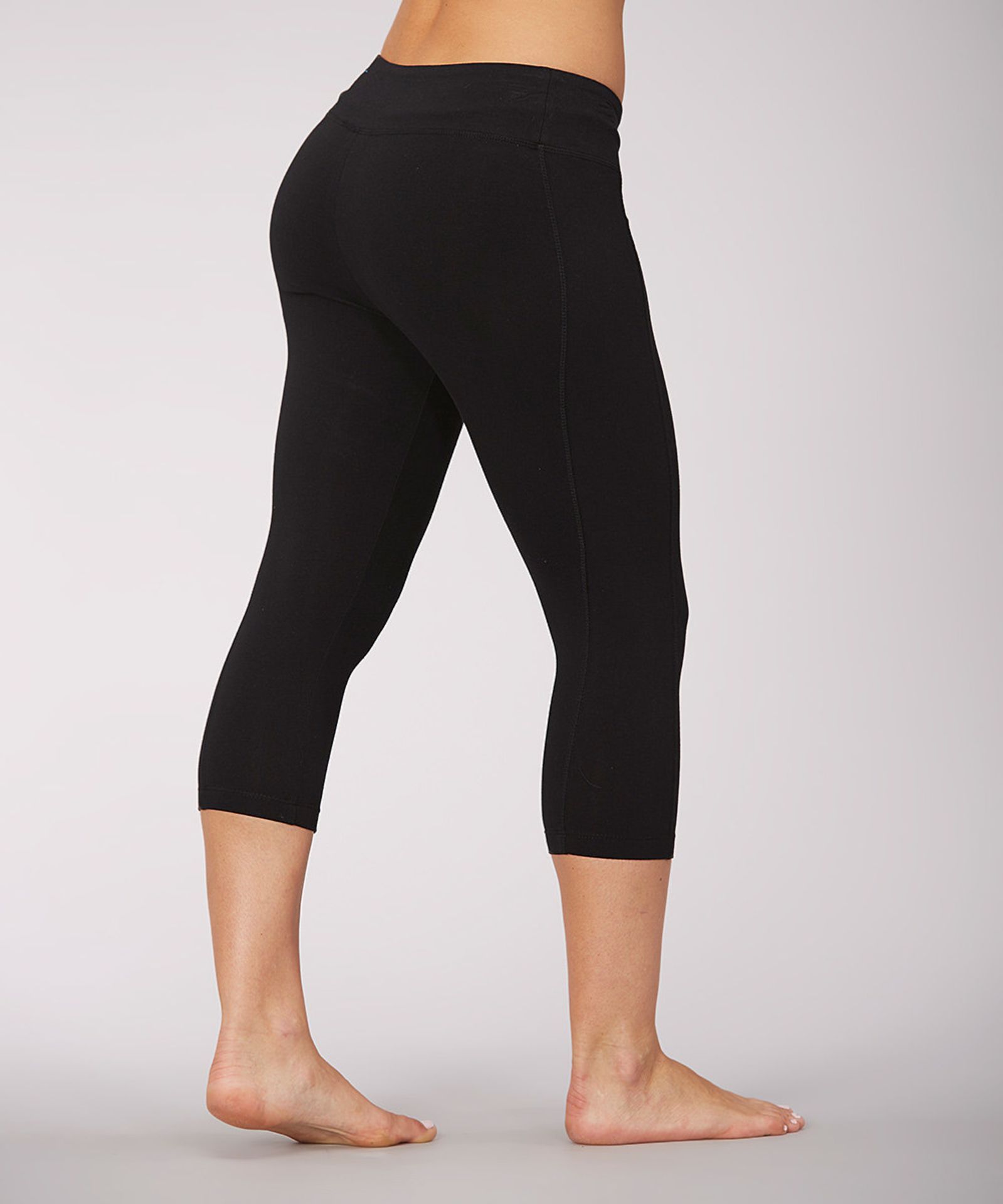 Black Slimming Capri Leggings - Image 2 of 2