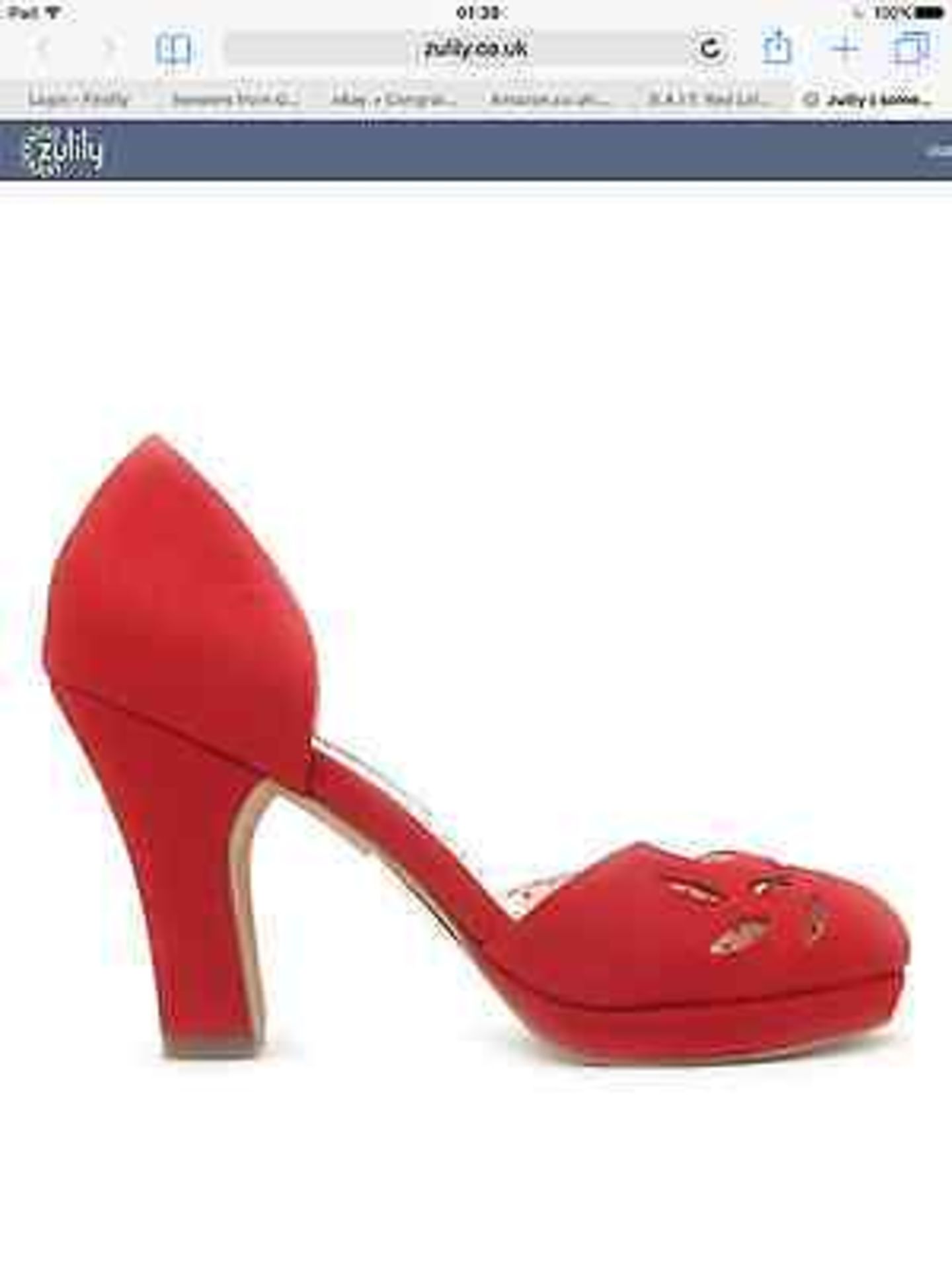 B.A.I.T. Red Lola Peep-Toe Shoe, Size 6.5, RRP £81.99 - Image 2 of 3