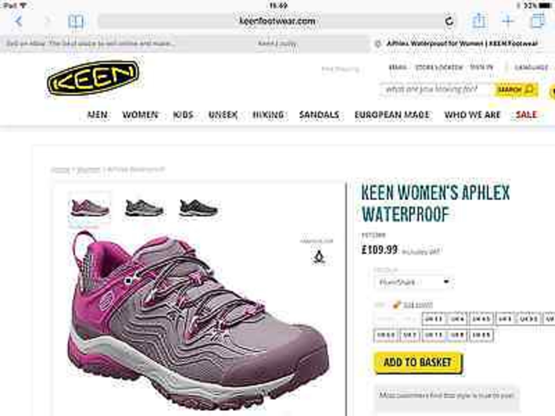 Keen Plum & Shark Aphlex Women's Hiking Shoe, Size UK 5, RRP £110 - Image 8 of 9