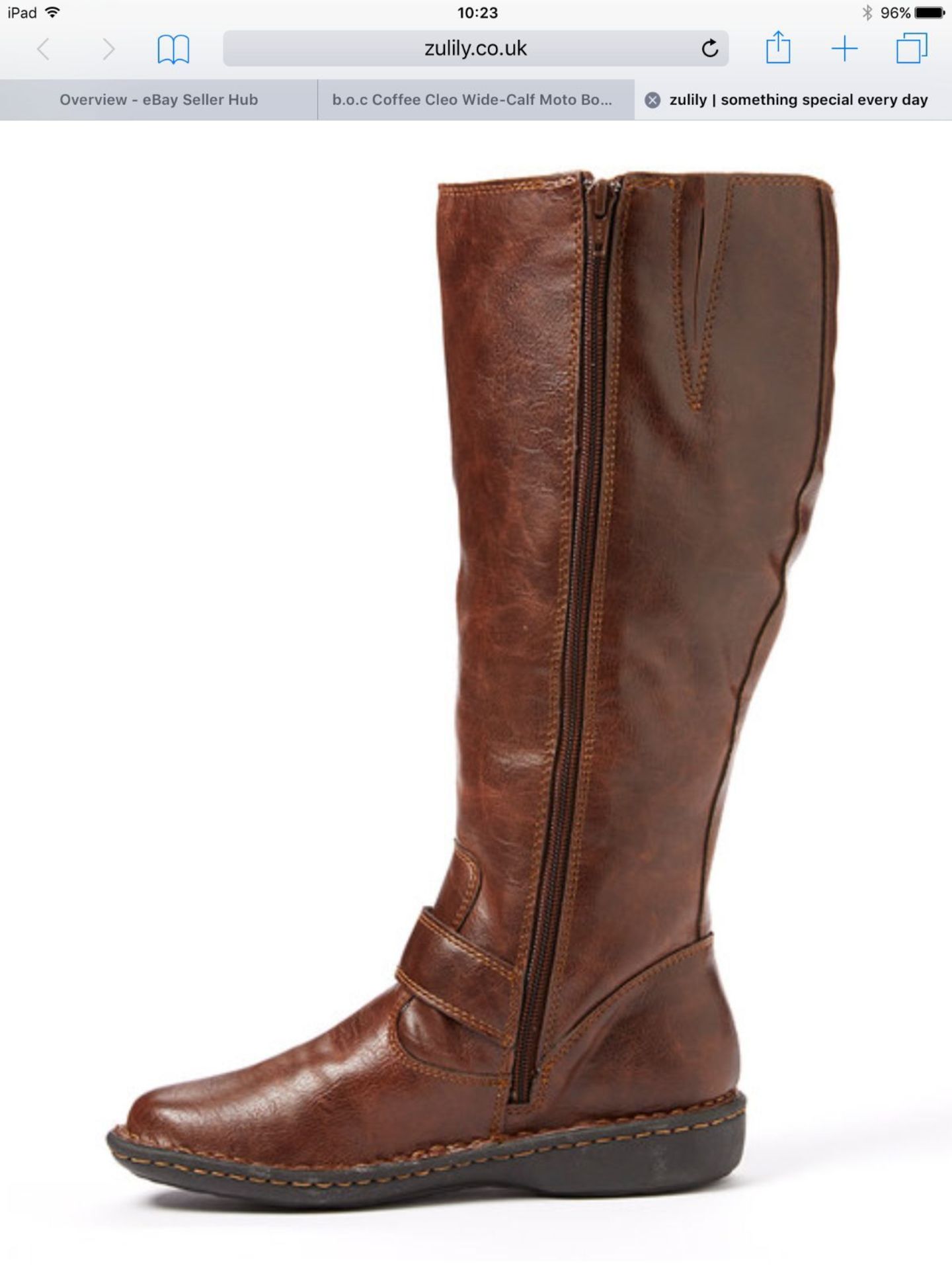 b.o.c. Coffee Cleo Wide-Calf Moto Boot, Size Eur 38, RRP £130.99 - Image 2 of 4