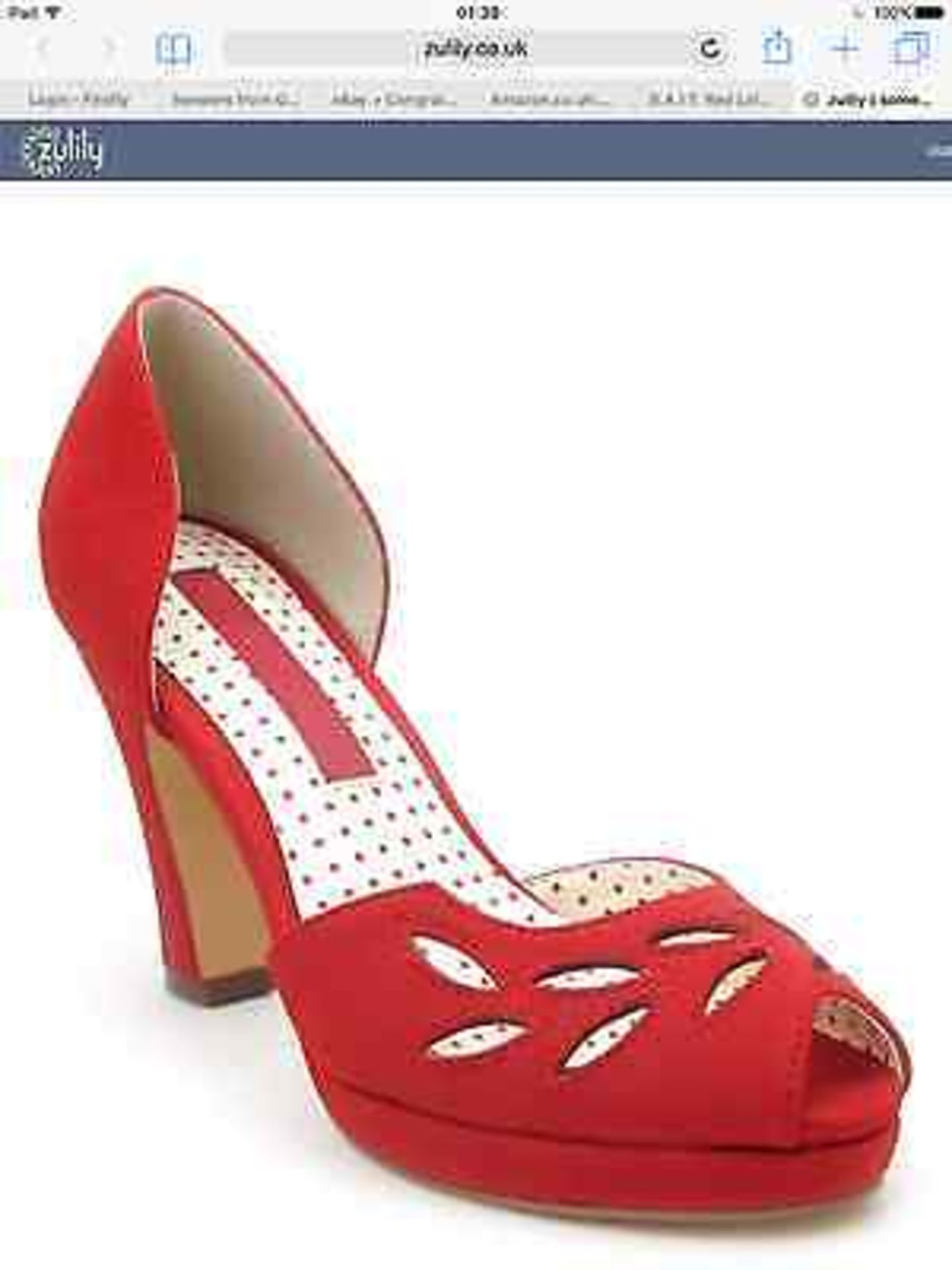 B.A.I.T. Red Lola Peep-Toe Shoe, Size 6.5, RRP £81.99