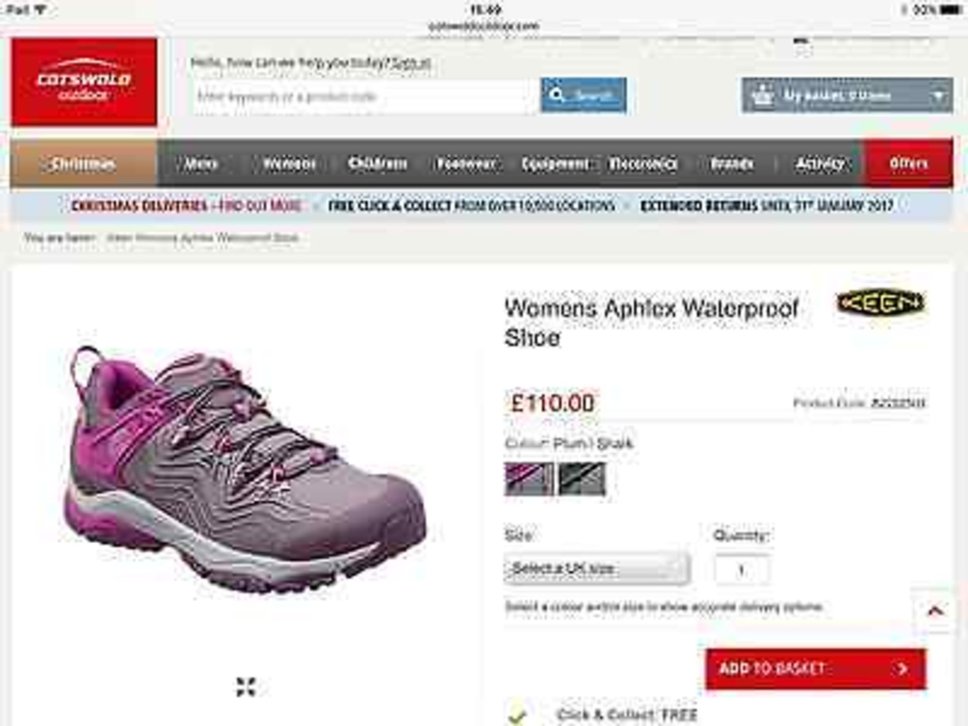 Keen Plum & Shark Aphlex Women's Hiking Shoe, Size UK 5, RRP £110 - Image 9 of 9