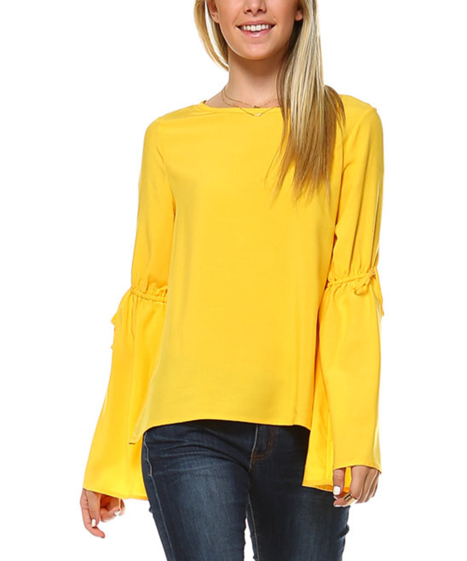 2 Hearts Yellow Trumpet Sleeve Top (Us Size: M ) [Ref: 43423567-1] - Image 2 of 4