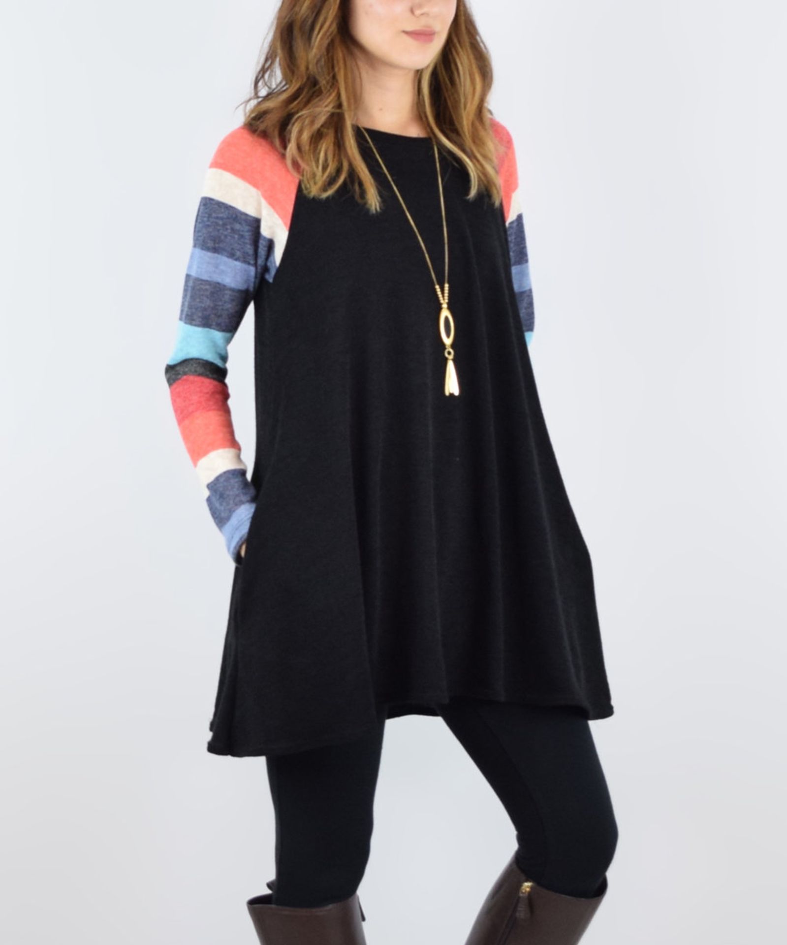 Éloges Black Stripe Pocket Raglan Tunic (Us Size: L) [Ref: 42380199] - Image 2 of 3