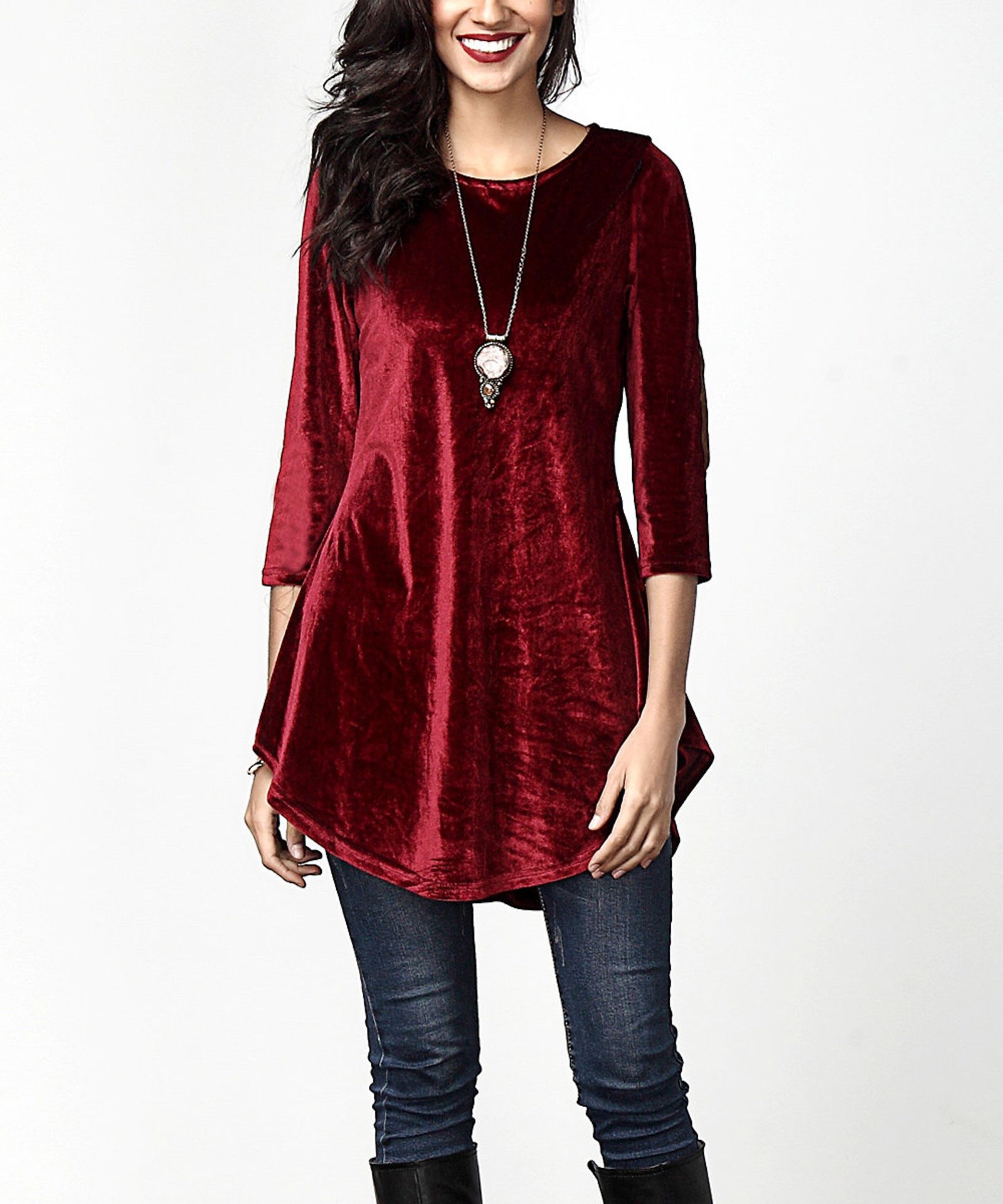 Reborn Collection Red Velvet Elbow Patch Tunic (Us Size: Xl) [Ref: 43544526] - Image 2 of 3