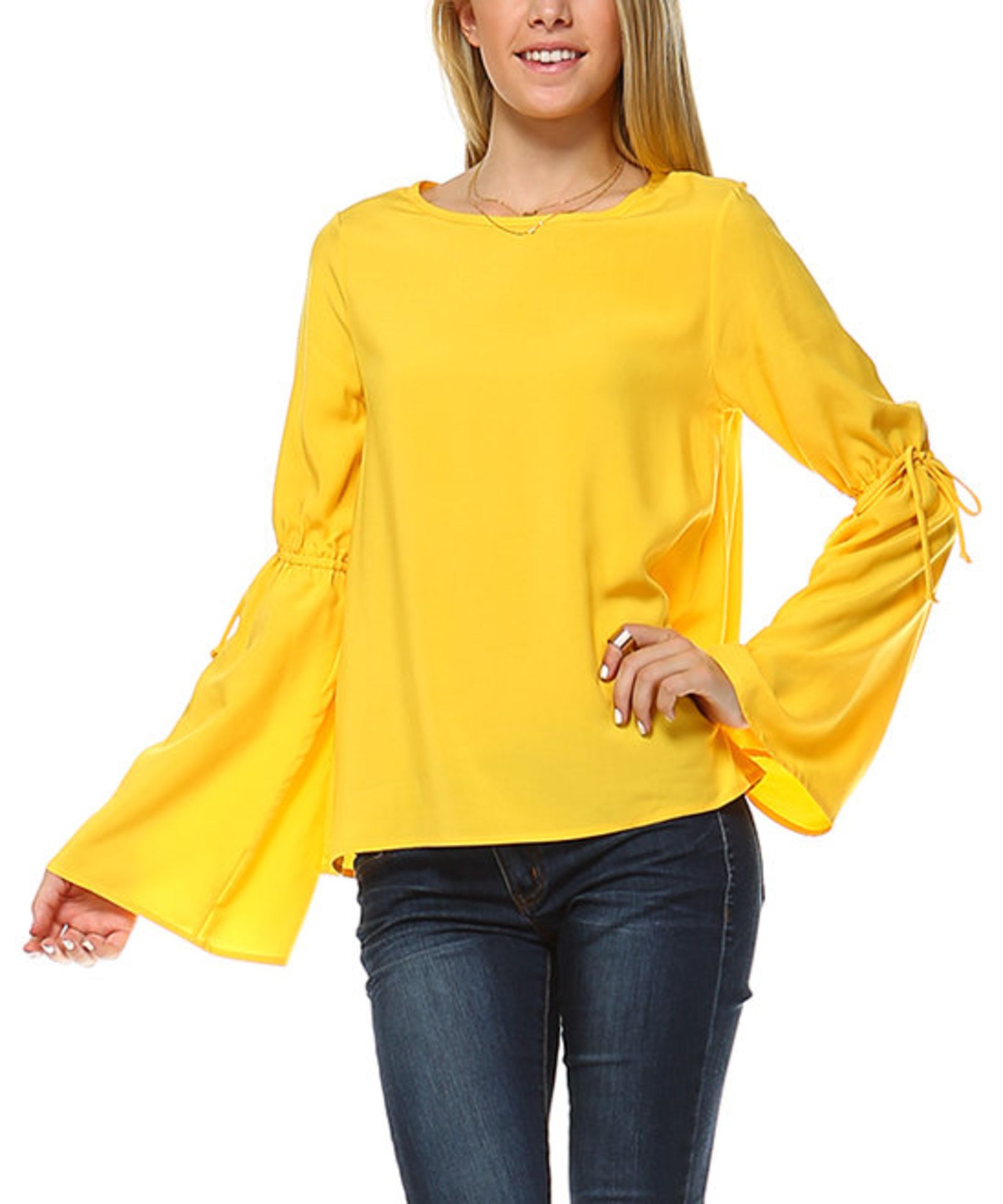 2 Hearts Yellow Trumpet Sleeve Top (Us Size: M ) [Ref: 43423567-1]