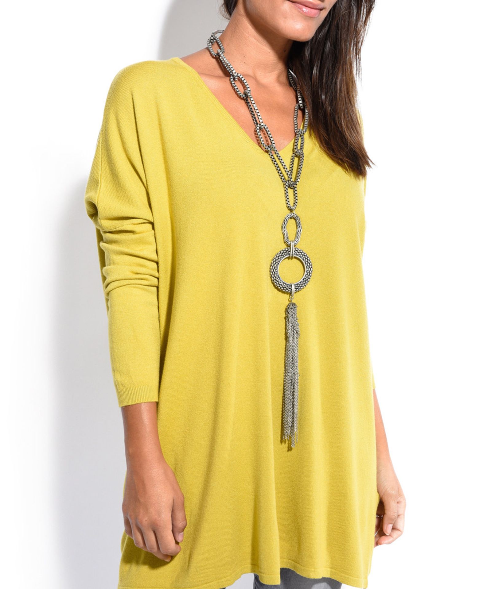 Charlotte Et Louis Mustard V-Neck Sweater - Plus Too (Us Size: Us 36) [Ref: 41648282] - Image 3 of 4