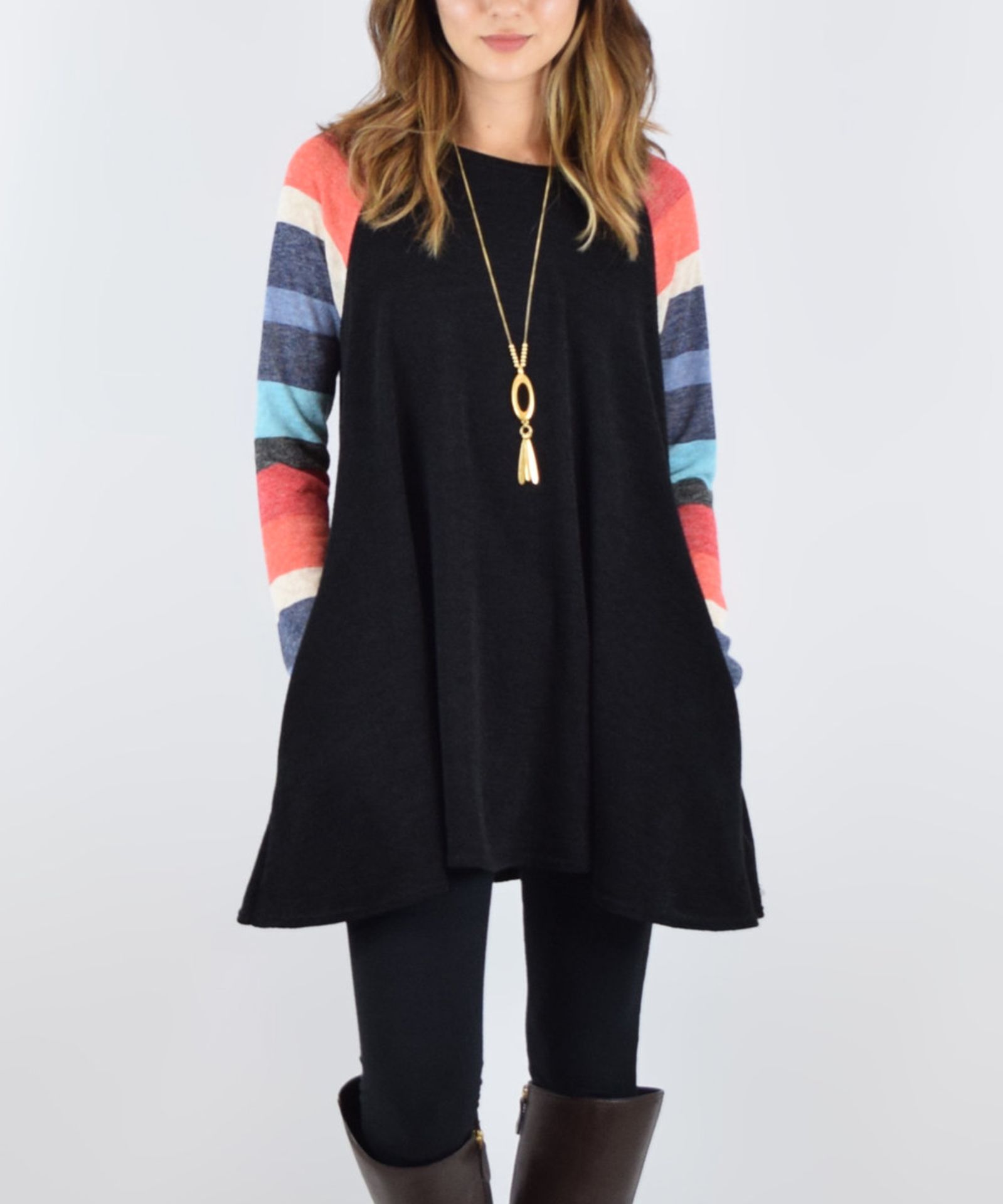 Éloges Black Stripe Pocket Raglan Tunic (Us Size: L) [Ref: 42380199]