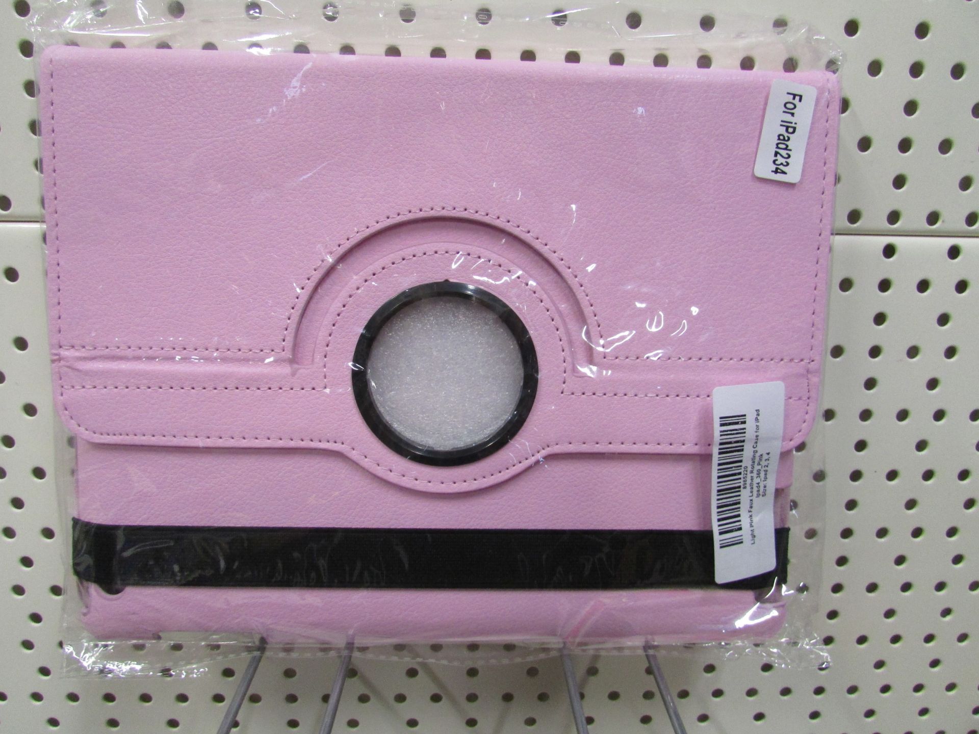 Pink Faux Leather Rotating Case For Ipad 2 3 4