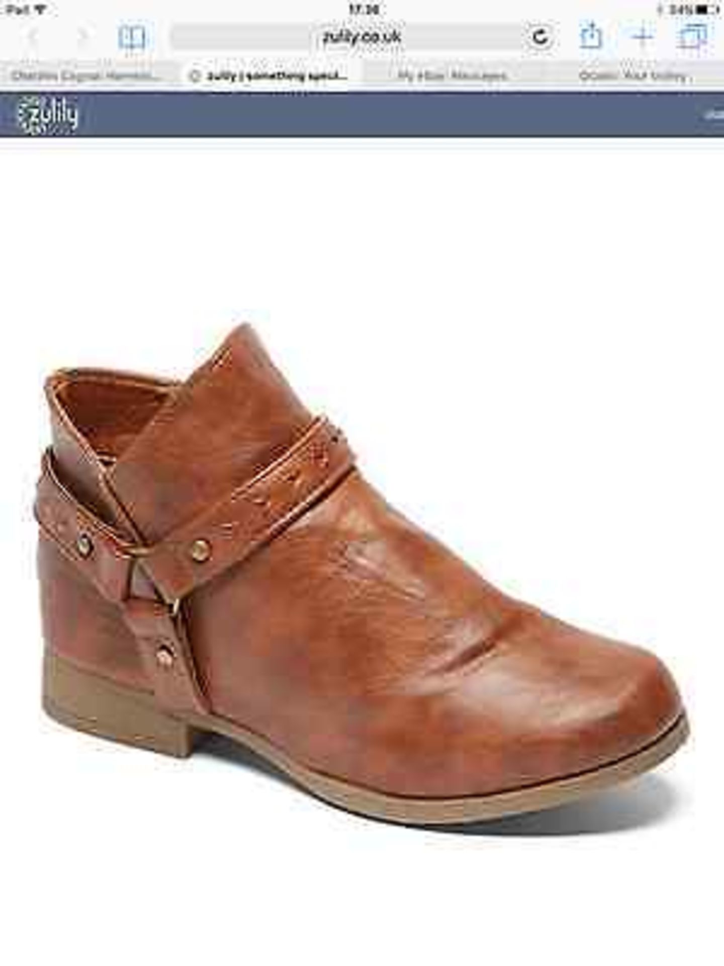 Chatties Cognac Harness Ankle Bootie, Size Eur 34, RRP £53.99 (New without box)