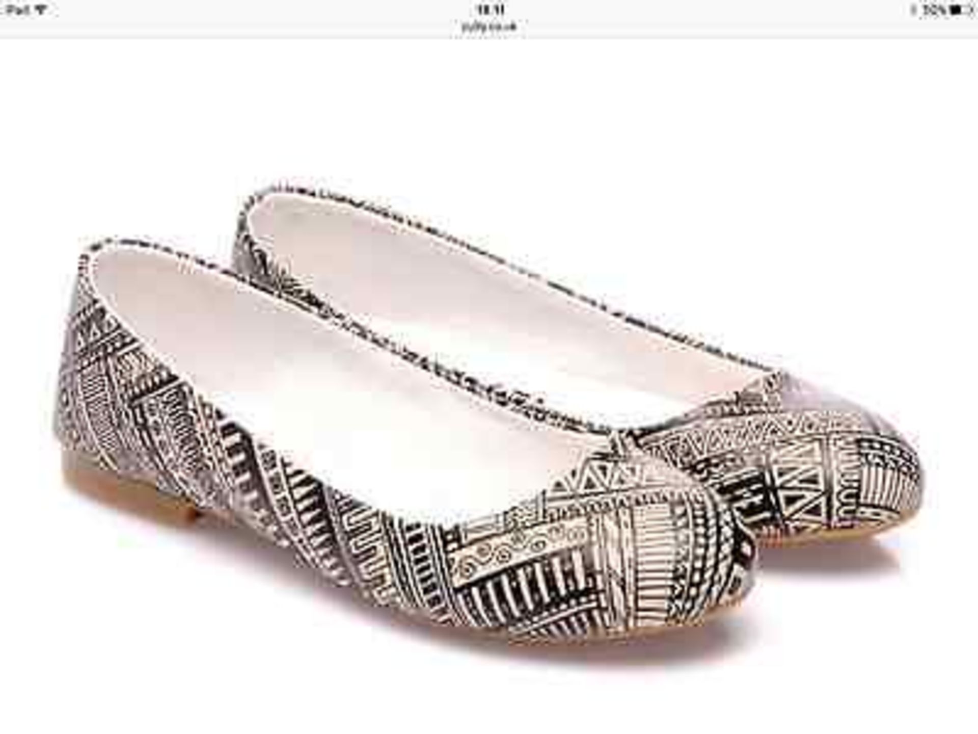 Streetfly Black & White Abstract Ballet Flat, Size UUe 41, RRP £112.99 (New with box) - Image 2 of 4