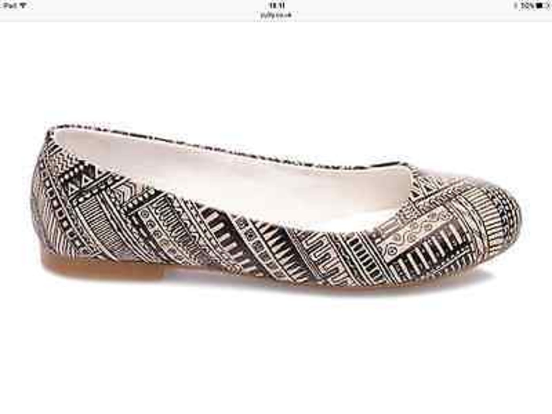 Streetfly Black & White Abstract Ballet Flat, Size UUe 41, RRP £112.99 (New with box) - Image 3 of 4